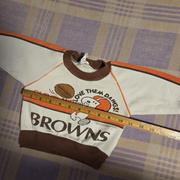 Vintage 70s 80s SNOOPY CLEVELAND BROWNS SWEATSHIRT SWEATPANTS NFL BABY 12 MONTHS - Picture 6 of 13